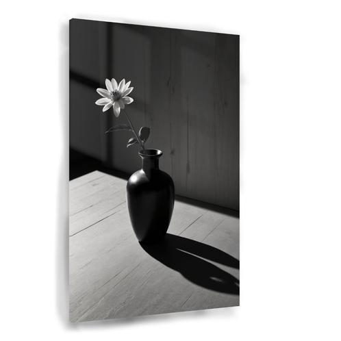 Een stilleven met bloem en schaduwen Glasschilderij 100x150, Huis en Inrichting, Woonaccessoires | Schilderijen, Tekeningen en Foto's