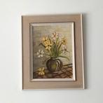 Peinture à l'huile bouquet de fleurs . Vintage. 1960, Ophalen of Verzenden