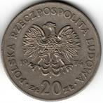 Pologne : 20 Zlotych 1974 Marceli Nowotko Y#69 Ref 14563, Enlèvement ou Envoi, Monnaie en vrac, Pologne