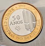 munt Brazilie 1 real 2015 : 50e verjaardag - Centrale Bank, Postzegels en Munten, Verzenden