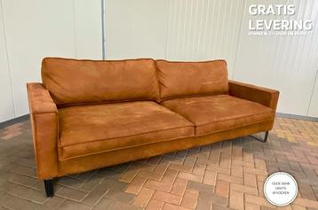 GRATIS LEVERING HEEL BE  Cognac Stoffen 4-zits Bankstel beschikbaar voor biedingen