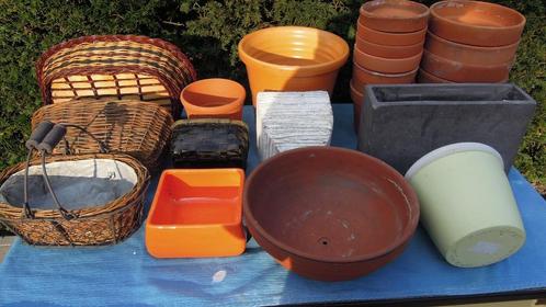 160 (grote) bloempotten, cache-pots, zink, manden, bakjes, Tuin en Terras, Bloempotten, Kunststof, Binnen, Balkon, Tuin, Ophalen