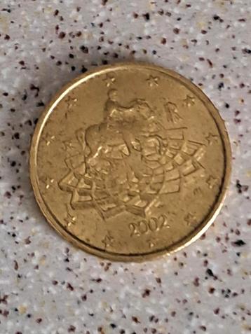 50 eurocent Italië 2002 beschikbaar voor biedingen