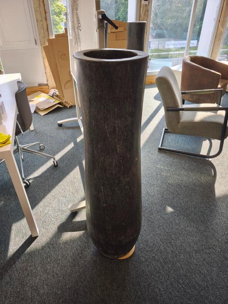 Grote vaas uit palmhout, Huis en Inrichting, Woonaccessoires | Vazen, Gebruikt, Zwart, 75 cm of meer, Overige materialen, Ophalen