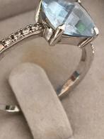 Sterling zilveren ring, Handtassen en Accessoires, Ringen, 18 tot 19, Blauw, Ophalen of Verzenden, Zo goed als nieuw