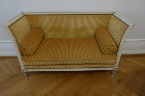 Zitbank Meridienne Louis XV stijl, Huis en Inrichting, Fauteuils, Hout, Stof, Ophalen