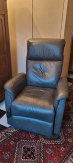 Fauteuil éléctrique simili cuir gris bleuté, Moins de 75 cm, Comme neuf, Synthétique, Enlèvement