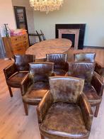 6 lederen eetkamer stoelen pomax, Antiek en Kunst, Ophalen