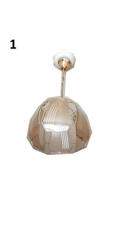 lot de lustres divers., Huis en Inrichting, Lampen | Kroonluchters, Gebruikt, Glas, Metaal, Ophalen