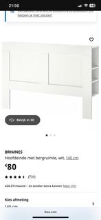 Hoofdbord met opbergruimte voor ikea brimnes bed 140cm, Huis en Inrichting, Slaapkamer | Bedden, Ophalen, Zo goed als nieuw