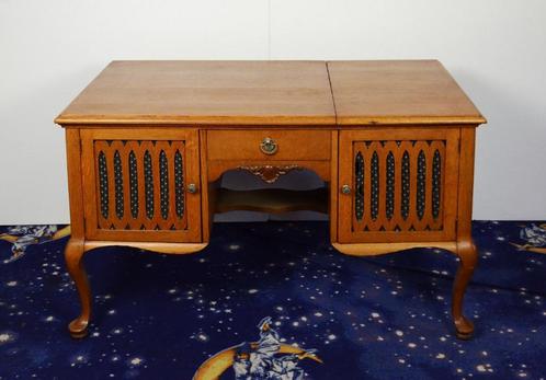 Vintage Writing Desk with Gramophone and Record Storage, Collections, Collections Autre, Utilisé, Enlèvement ou Envoi