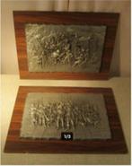 2 Metalen Kunstwerken van bekende Taferelen - 39x29, Ophalen of Verzenden