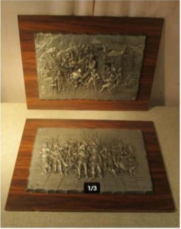 2 œuvres d'art en métal tirées de scènes célèbres - 39x29, Enlèvement ou Envoi