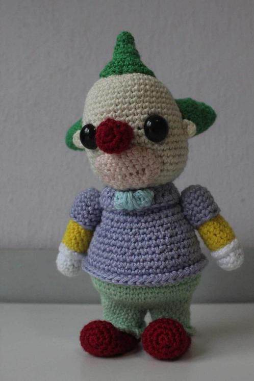 Zelfgehaakte Krusty The Clown (Amigurumi), Hobby en Vrije tijd, Breien en Haken, Nieuw, Ophalen of Verzenden