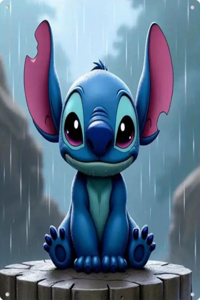 Metalen reclamebord Disney Stitch - retro vintage mancave, Verzamelen, Merken en Reclamevoorwerpen, Zo goed als nieuw, Reclamebord