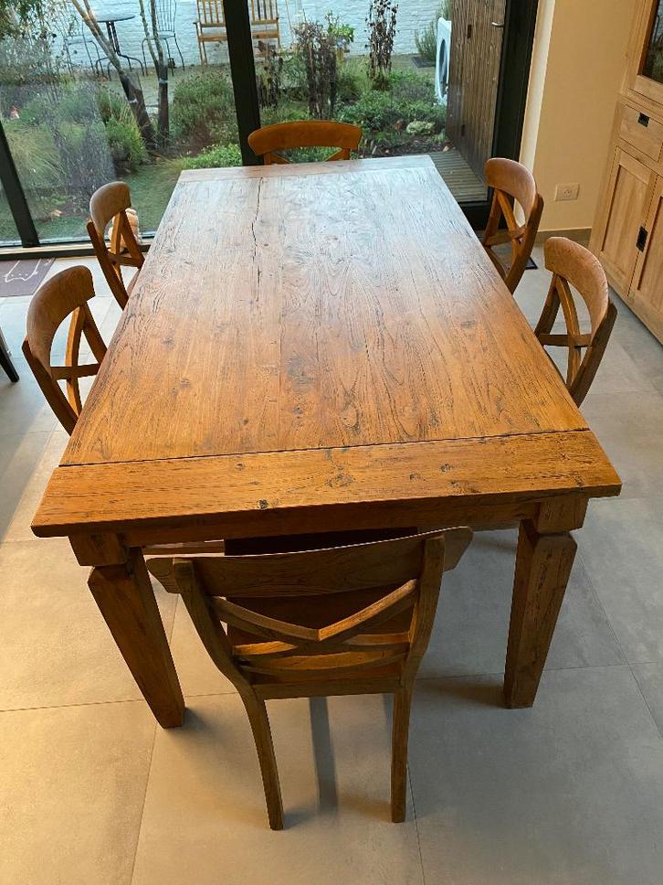 Eettafel, Huis en Inrichting, Tafels | Eettafels, Gebruikt, 100 tot 150 cm, 200 cm of meer, Vijf personen of meer, Rechthoekig