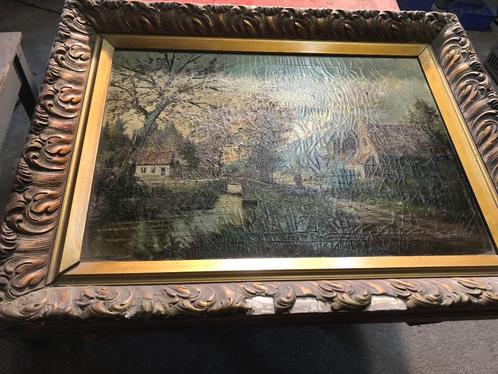 schilderij op doek ,getekend (vrij oud +50j)(inboedel), Antiek en Kunst, Kunst | Schilderijen | Klassiek, Ophalen