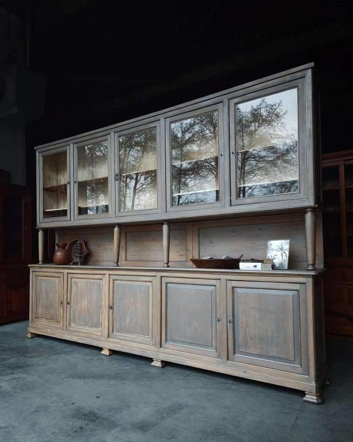 Prachtige antieke buffetkast | Oud grenen 354cm breed #2431, Antiquités & Art, Antiquités | Meubles | Armoires, Enlèvement ou Envoi