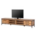 TV-meubel + salontafel Atelier I & II - massief acaciahout, Ophalen, Gebruikt, Rechthoekig, Overige houtsoorten