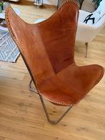 lederen vlinderstoel vintage, Ophalen, Eenpersoons, Minder dan 75 cm, Vintage