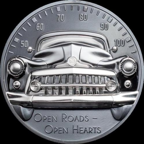 "Open Roads - Open Hearts" - Classic Car - 2 oz zilver 2021, Postzegels en Munten, Munten | Oceanië, Losse munt, Zilver, Ophalen of Verzenden