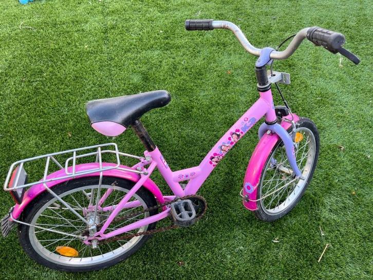 Te koop: K3 meisjesfiets 16 inch – roze/paars, Fietsen en Brommers, Fietsen | Meisjes, 16 inch, Handrem, Ophalen