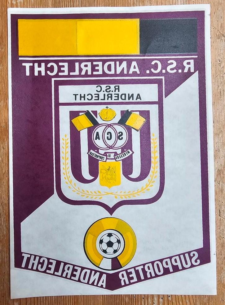 Vintage 70s Supporter RSC Anderlecht t-shirt Transfer!, Verzamelen, Sportartikelen en Voetbal, Zo goed als nieuw, Ophalen of Verzenden
