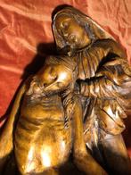 Grote antiek houten Pieta., Ophalen of Verzenden