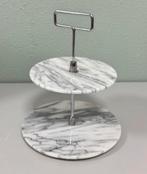Vintage marmer marmeren Stijlvolle Etagere 2-laags 30 x 26cm, Ophalen of Verzenden, Zo goed als nieuw