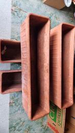 terracotta bloembakken, Tuin en Terras, Bloembakken en Plantenbakken, Ophalen, Steen, 100 cm of meer, Zo goed als nieuw