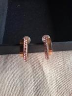 Rozegouden ring oorbellen, Handtassen en Accessoires, Ringen, Ophalen, Roze