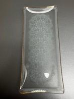 Plateau en verre ancien avec motif en sérigraphie, Maison & Meubles, Enlèvement, Comme neuf