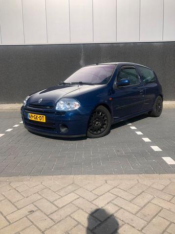 Renault Clio 2 Fase 1 2.0 RS 16V 2000 Odyssee Bleu, Auto's, Stof, 4 cilinders, Blauw, 1010 kg
