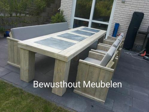 Steigerhouten tuinset: waar comfort en karakter samenkomen, Tuin en Terras, Tuinsets en Loungesets, Tuinset, Steigerhout, Bank