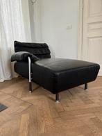 Lederen longue chaise van Leolux, kleur zwart, Ophalen, Gebruikt, Eenpersoons, 125 tot 150 cm