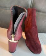 Bottines elegantes couleur bordeaux en cuir, Enlèvement ou Envoi, Comme neuf