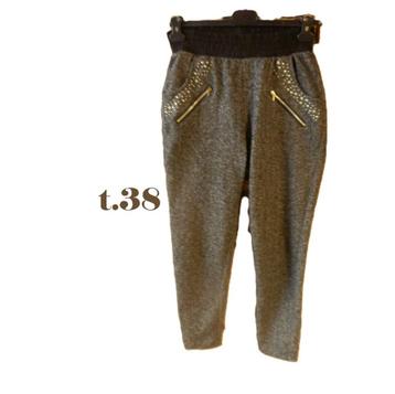 (3) -pantalon femme t.38 noir et gris - beschikbaar voor biedingen