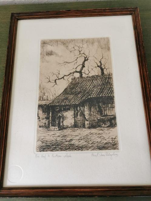 Ets, Paul Van Peteghem, Antiek en Kunst, Kunst | Etsen en Gravures, Ophalen