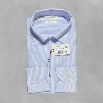 Lichtblauw gestreept overhemd van Suitsupply – W38 - Nieuw beschikbaar voor biedingen
