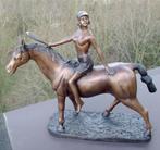 Godin Athena op paard 1920's - bronzen sculptuur - niet get., Antiek en Kunst, Kunst | Beelden en Houtsnijwerken, Verzenden
