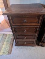 Vintage houten ladekast met 4 lades – €30, Huis en Inrichting, Kasten | Ladekasten, Ophalen, Gebruikt