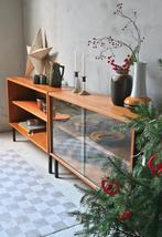 Vintage vitrinekast/boekenkast/dressoir  (set), Huis en Inrichting, Ophalen, Zo goed als nieuw