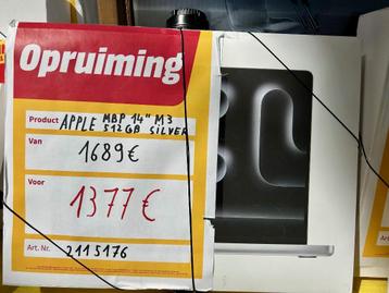 APPLE MacBook Pro 14" M3 512 GB Silver NIEUW MET KORTING  beschikbaar voor biedingen