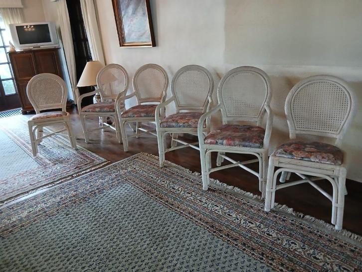 Set van 6 rotan stoelen, Huis en Inrichting, Stoelen, Ophalen