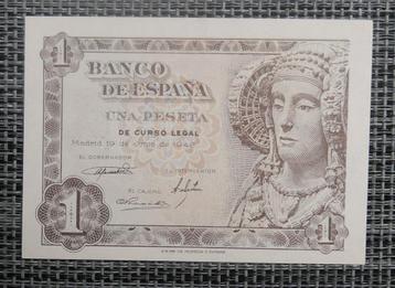 Bankbiljet 1peseta Spanje 1948 UNC, Postzegels en Munten, Bankbiljetten | Europa | Niet-Eurobiljetten, Ophalen of Verzenden, Overige landen