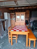 Bruynzeel emaille grenen tafel set met stoelen, bank, kast, Huis en Inrichting, Tafels | Eettafels, Ophalen, Gebruikt, Grenenhout