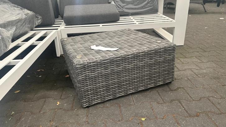 Wicker hocker 70x70cm donkergrijs, Huis en Inrichting, Zetels | Voetbanken en poefs
