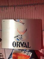 Aluminium reclamebord bier trappist Orval mancave, Ophalen, Zo goed als nieuw