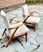 Koppel Deense danish retro design stoel feauteuil armstoel, Huis en Inrichting, Stoelen, Ophalen, Zo goed als nieuw
