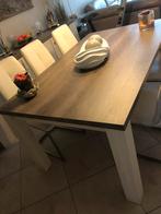 Eettafel voor 6 personen, Huis en Inrichting, Tafels | Eettafels, Ophalen, Teakhout, 50 tot 100 cm, Zo goed als nieuw